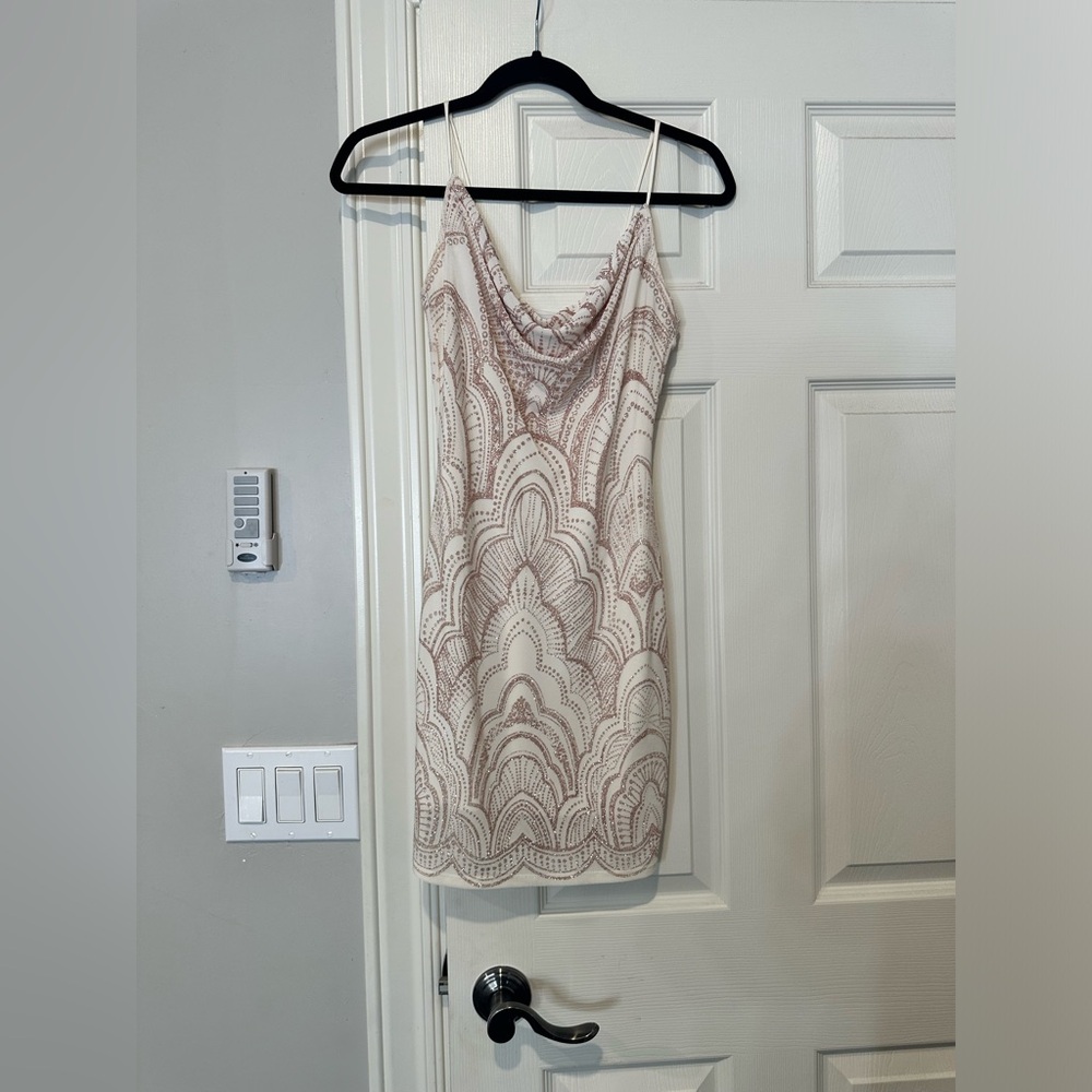 rose gold and white dress